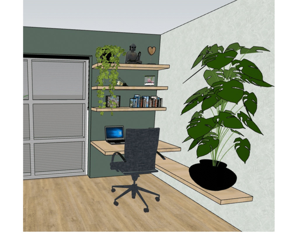 interieurontwerp woonkamer werkhoek